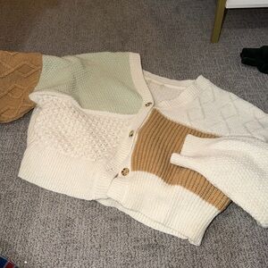 Altar’d State Patchwork Sweater Cardigan Size Medium